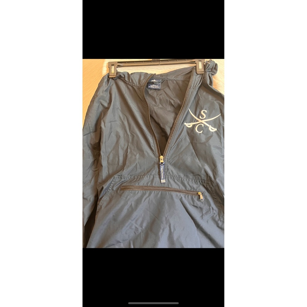 Charles River Apparel Windbreaker Pullover Jacket Mens L SC Embroidered Navy